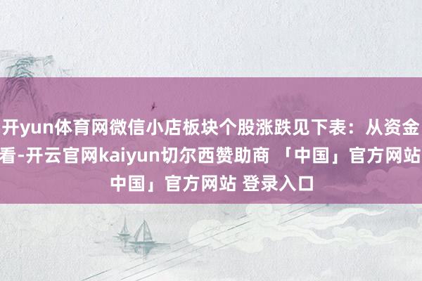 开yun体育网微信小店板块个股涨跌见下表：从资金流朝上来看-开云官网kaiyun切尔西赞助商 「中国」官方网站 登录入口