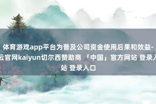 体育游戏app平台为普及公司资金使用后果和效益-开云官网kaiyun切尔西赞助商 「中国」官方网站 登录入口