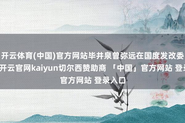 开云体育(中国)官方网站毕井泉曾弥远在国度发改委责任-开云官网kaiyun切尔西赞助商 「中国」官方网站 登录入口