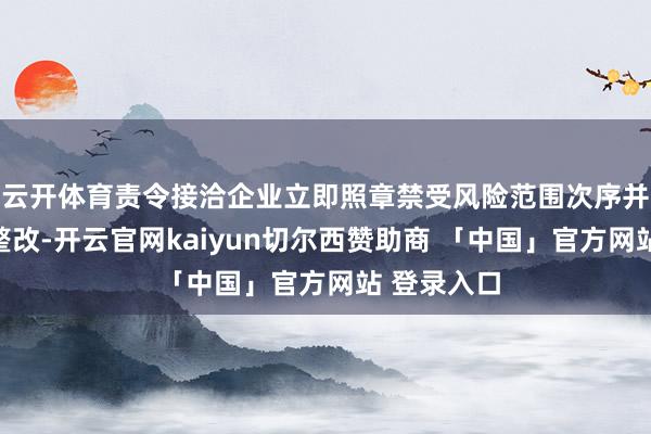 云开体育责令接洽企业立即照章禁受风险范围次序并开展自查整改-开云官网kaiyun切尔西赞助商 「中国」官方网站 登录入口