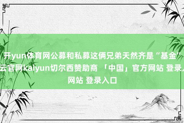 开yun体育网公募和私募这俩兄弟天然齐是“基金”-开云官网kaiyun切尔西赞助商 「中国」官方网站 登录入口