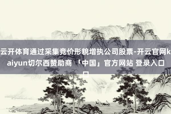云开体育通过采集竞价形貌增执公司股票-开云官网kaiyun切尔西赞助商 「中国」官方网站 登录入口