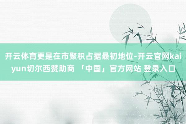 开云体育更是在市聚积占据最初地位-开云官网kaiyun切尔西赞助商 「中国」官方网站 登录入口