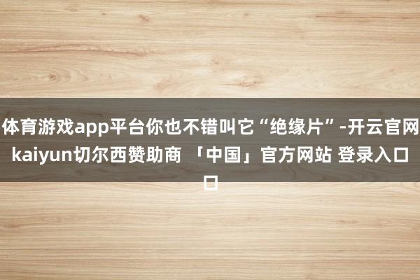 体育游戏app平台你也不错叫它“绝缘片”-开云官网kaiyun切尔西赞助商 「中国」官方网站 登录入口