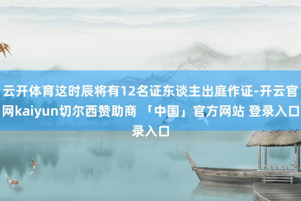 云开体育这时辰将有12名证东谈主出庭作证-开云官网kaiyun切尔西赞助商 「中国」官方网站 登录入口