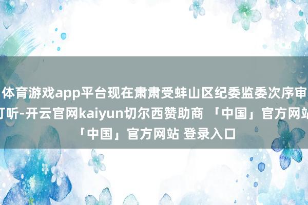 体育游戏app平台现在肃肃受蚌山区纪委监委次序审查和监察打听-开云官网kaiyun切尔西赞助商 「中国」官方网站 登录入口
