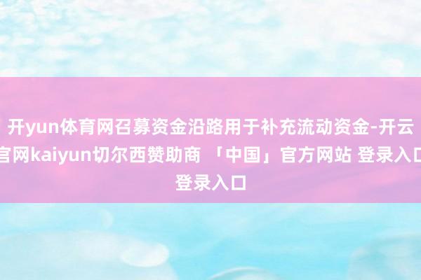 开yun体育网召募资金沿路用于补充流动资金-开云官网kaiyun切尔西赞助商 「中国」官方网站 登录入口