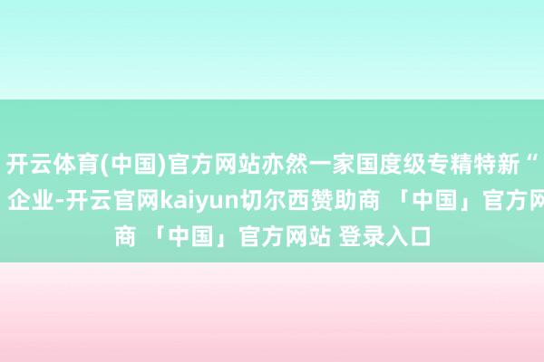 开云体育(中国)官方网站亦然一家国度级专精特新“小巨东谈主”企业-开云官网kaiyun切尔西赞助商 「中国」官方网站 登录入口