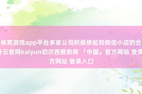 体育游戏app平台多家公司积极修起和微信小店的合作-开云官网kaiyun切尔西赞助商 「中国」官方网站 登录入口