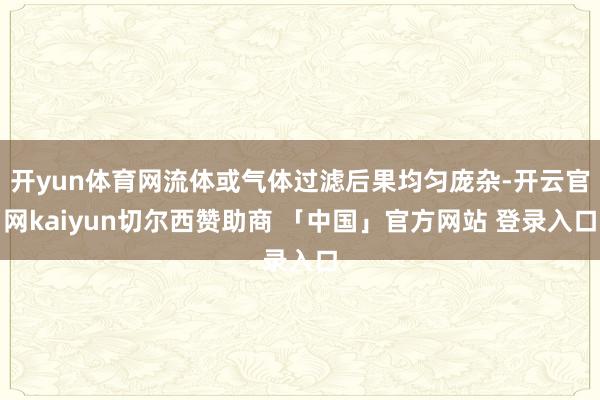 开yun体育网流体或气体过滤后果均匀庞杂-开云官网kaiyun切尔西赞助商 「中国」官方网站 登录入口
